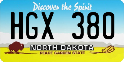 ND license plate HGX380