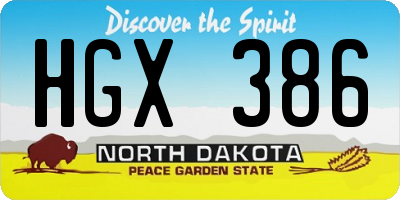 ND license plate HGX386