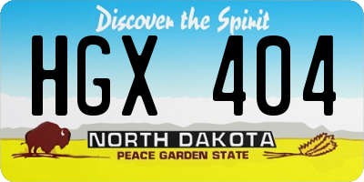 ND license plate HGX404