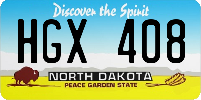 ND license plate HGX408