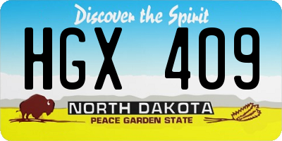 ND license plate HGX409