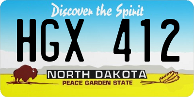 ND license plate HGX412