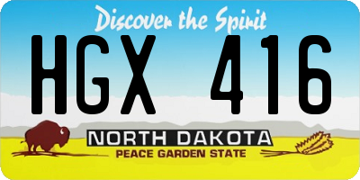 ND license plate HGX416
