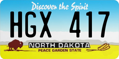 ND license plate HGX417