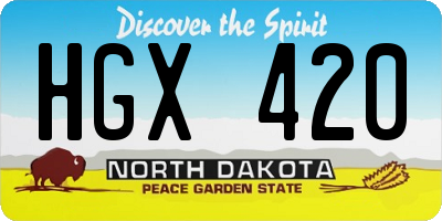 ND license plate HGX420