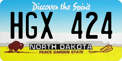 ND license plate HGX424