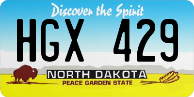 ND license plate HGX429