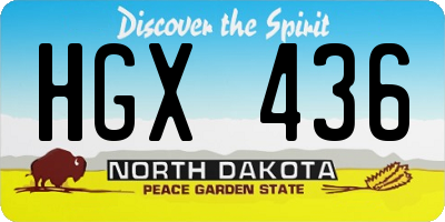 ND license plate HGX436