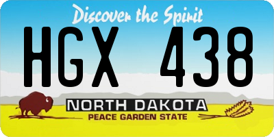 ND license plate HGX438