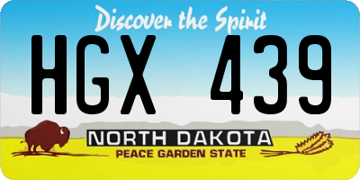 ND license plate HGX439