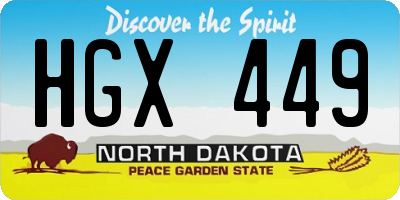 ND license plate HGX449