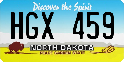 ND license plate HGX459
