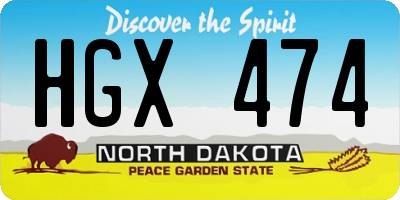 ND license plate HGX474