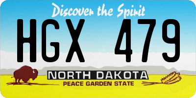 ND license plate HGX479