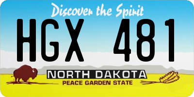 ND license plate HGX481