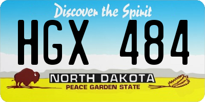 ND license plate HGX484