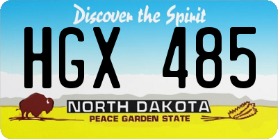 ND license plate HGX485