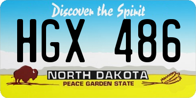 ND license plate HGX486
