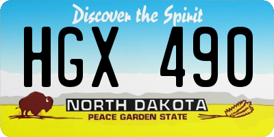 ND license plate HGX490