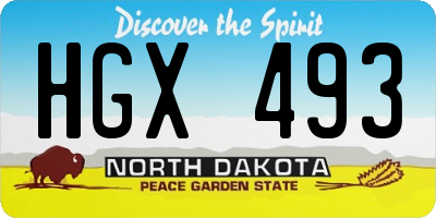 ND license plate HGX493