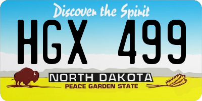 ND license plate HGX499