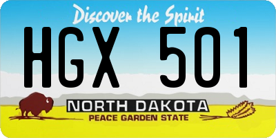 ND license plate HGX501