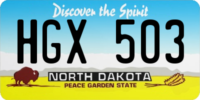 ND license plate HGX503