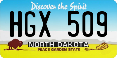 ND license plate HGX509