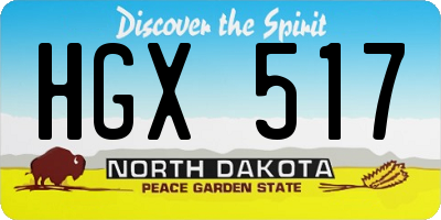 ND license plate HGX517