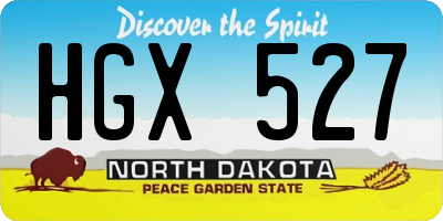 ND license plate HGX527