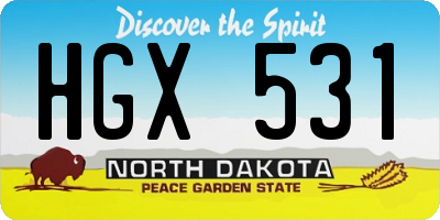 ND license plate HGX531