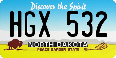 ND license plate HGX532