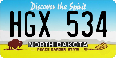 ND license plate HGX534