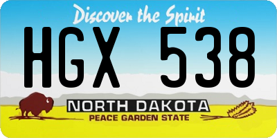 ND license plate HGX538