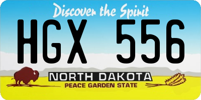 ND license plate HGX556