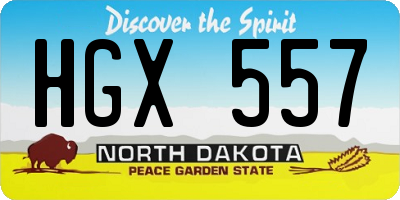 ND license plate HGX557
