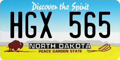 ND license plate HGX565