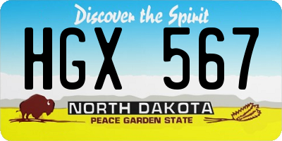 ND license plate HGX567
