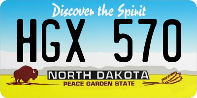 ND license plate HGX570