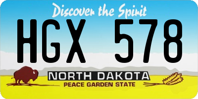 ND license plate HGX578