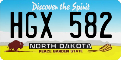 ND license plate HGX582
