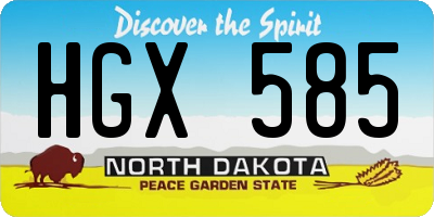 ND license plate HGX585