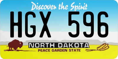 ND license plate HGX596