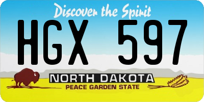 ND license plate HGX597