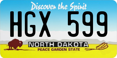 ND license plate HGX599