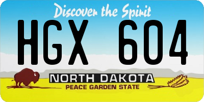 ND license plate HGX604