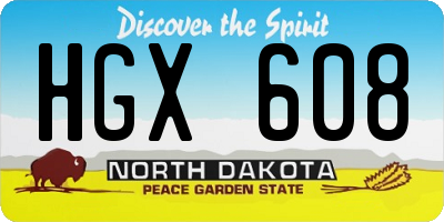 ND license plate HGX608