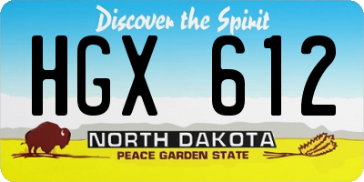 ND license plate HGX612