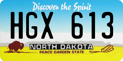 ND license plate HGX613