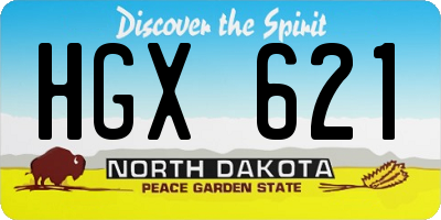 ND license plate HGX621